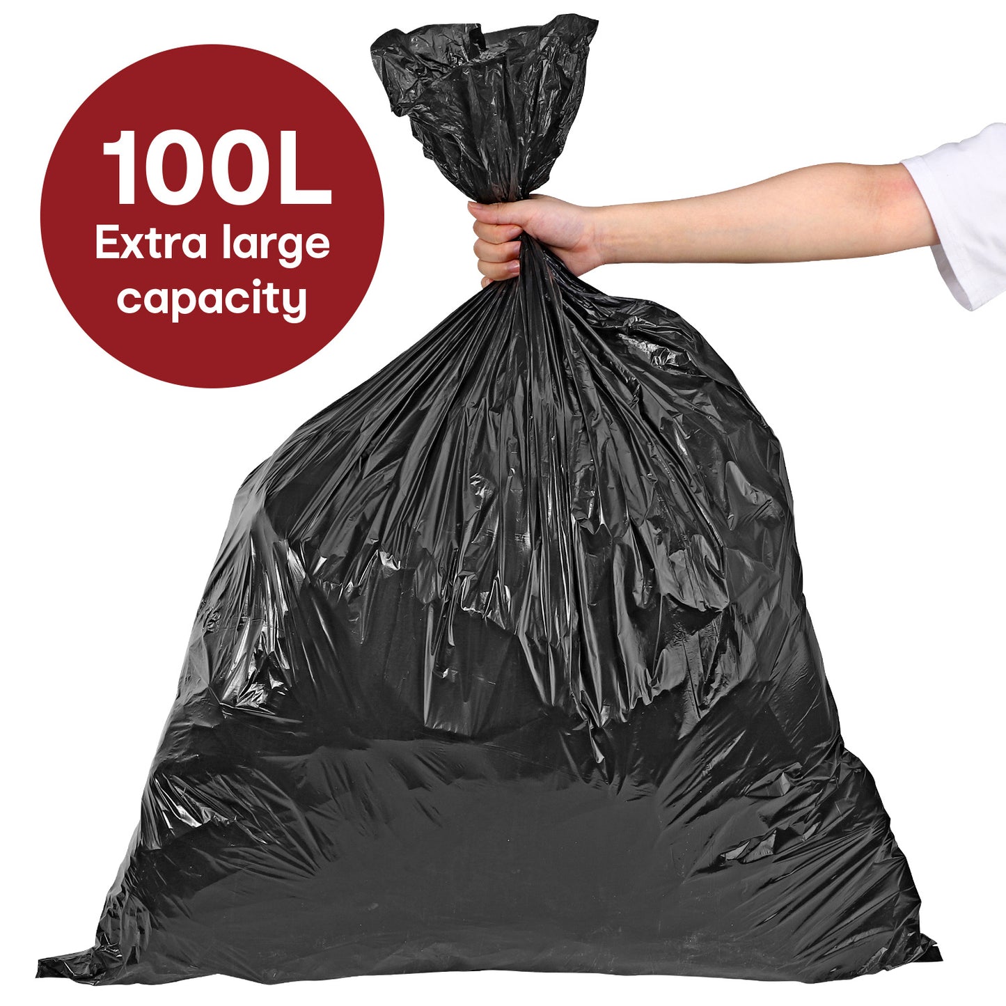 50-Pack Heavy Duty Refuse Sacks – Extra Strong, 100L Recyclable Bin Bags | Leak-Resistant, Durable Waste Disposal Bags for Household & Commercial Use | 99 x 75cm