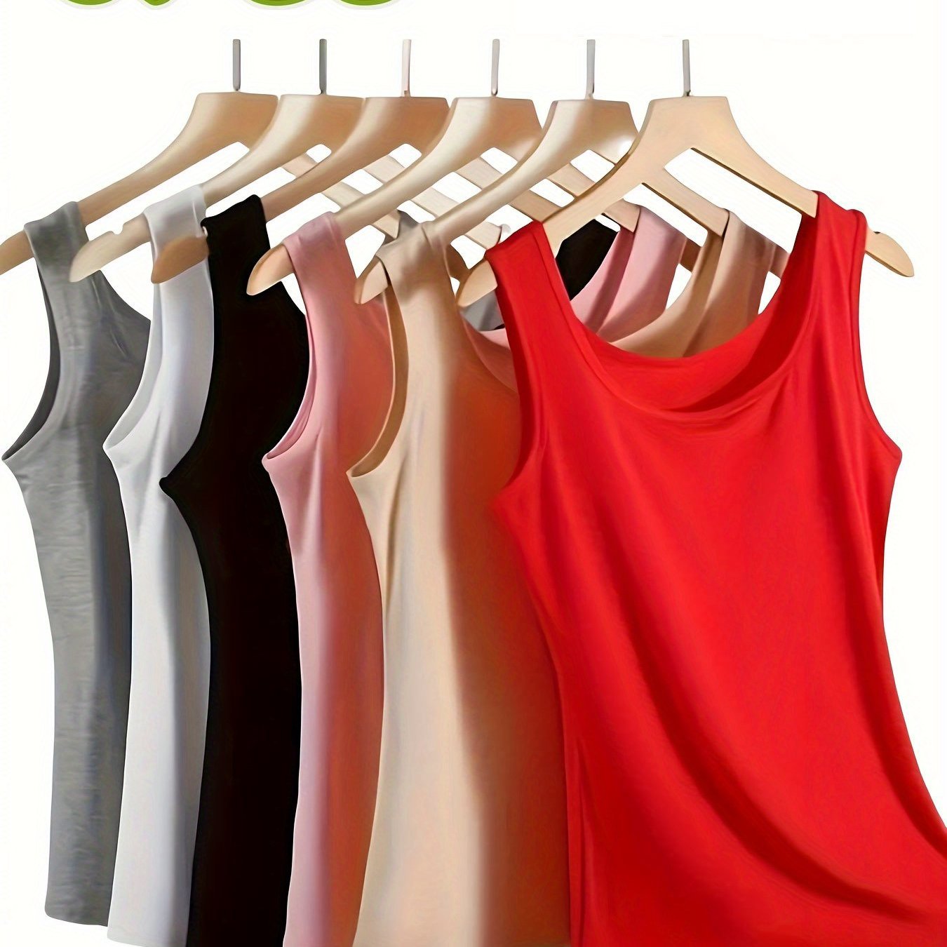 6 PCS Set Women's Sleeveless Camisole Tops - Breathable Summer Layering Essentials & Comfortable Loungewear Outdoor Summer Hiking Streetwear Apparel Sets