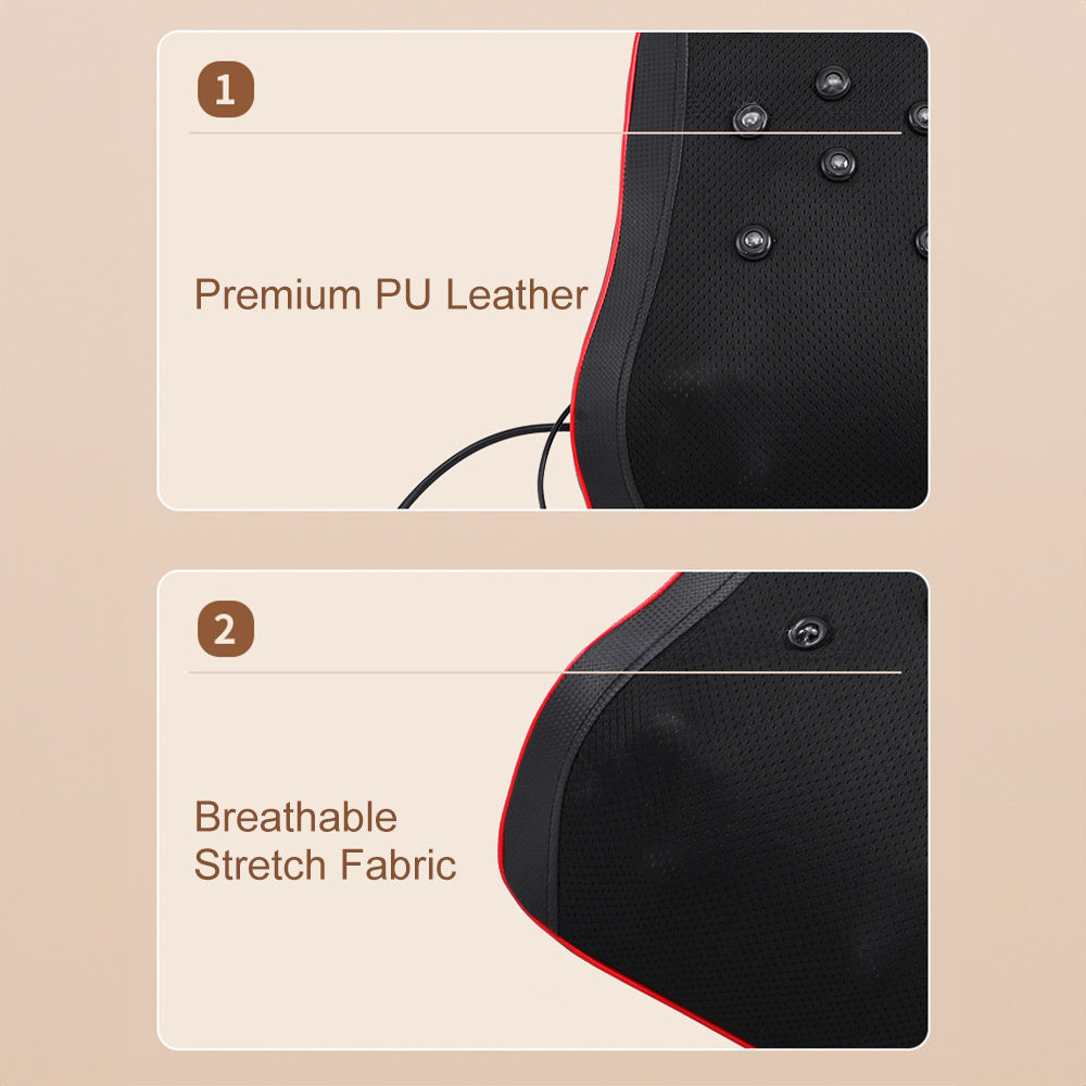 Full-Body Massage Pad with 10D Realistic Kneading Airbag Stretching Moxa Heat Therapy High-Frequency Vibration Ergonomic Design Remote Control Adjustment for Neck Shoulders Waist Back Home Office Comfort Massager