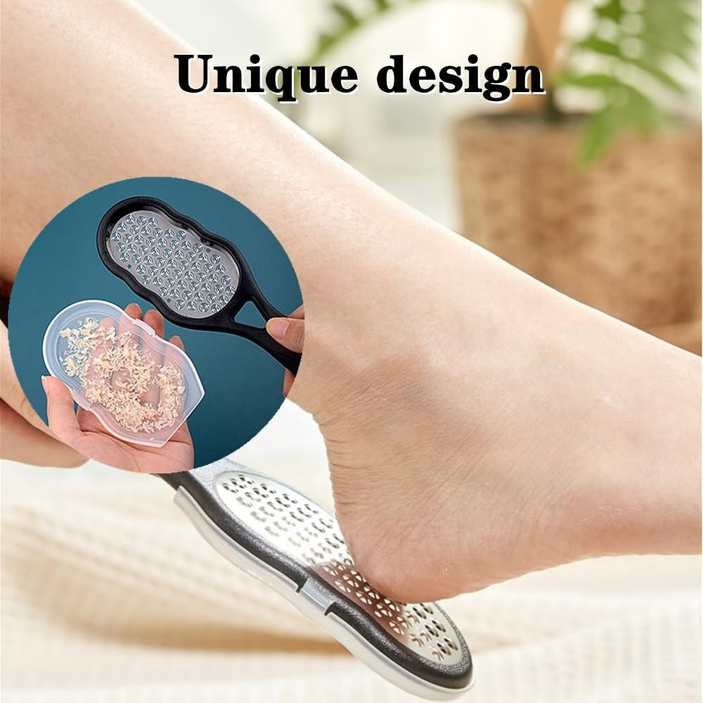 1pc Professional Stainless Steel-like Foot Remover Tool - Heavy-Duty Plastic & Steel Blade with Splash Guard, Ergonomic Handle & /Shedding Collector - Painless Exfoliating Device for Home Pedicure/E-spa, Manicure Care