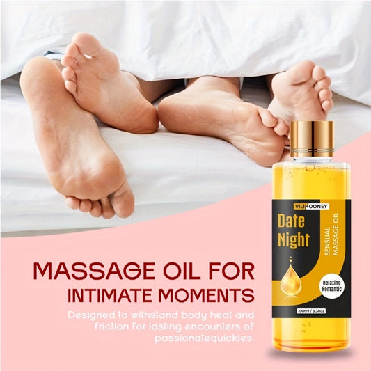 100ml Sensual Massage Oil for Couples - Intimacy Enhancer with Plant Extracts, Leakproof Travel Bottle, Sensual Massage Gel for Women & Men, Romantic Massage Oil for Bed, Spa, or On-the-Go - All Beige Types, Easy-to-Use Desig