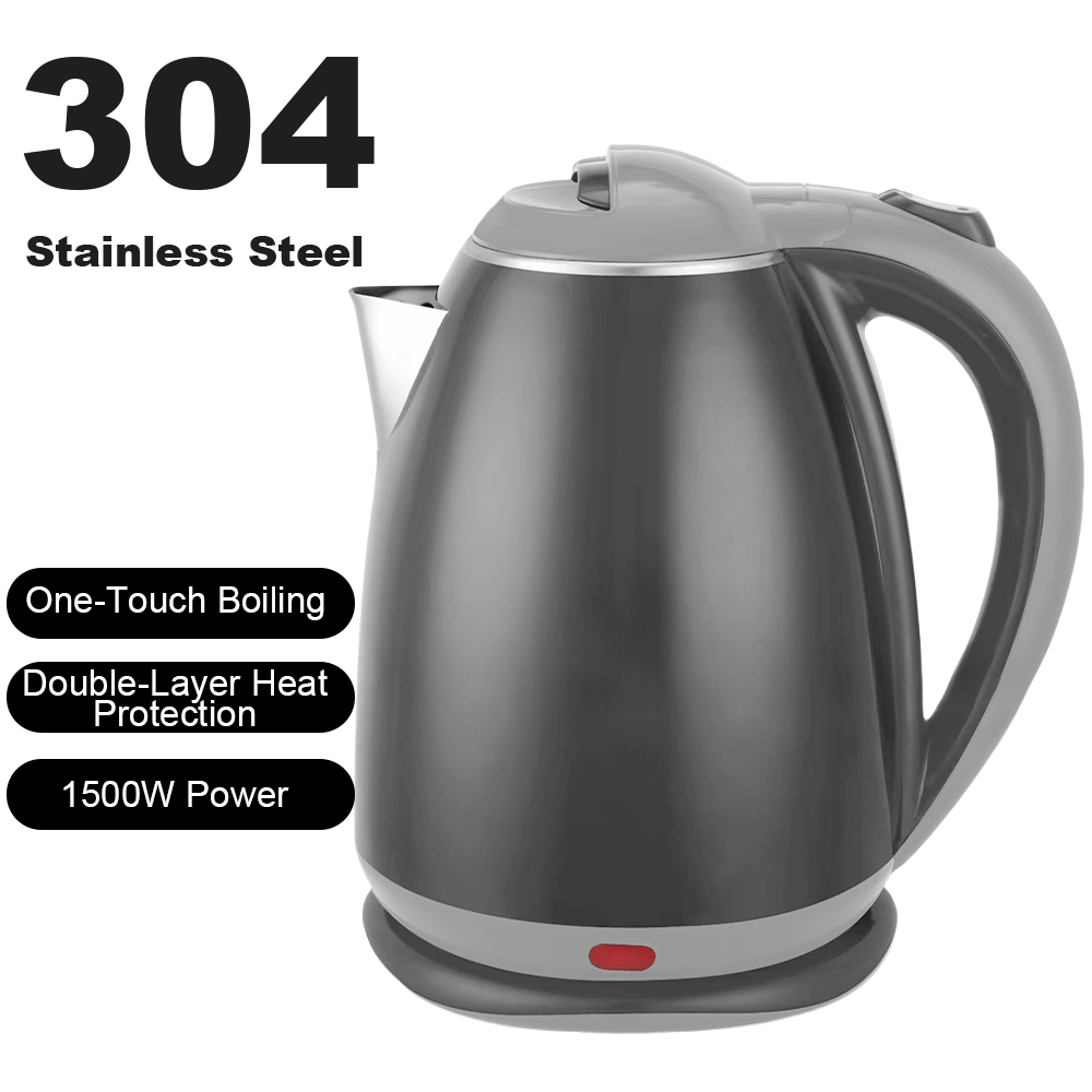 A Fast Cooking Electric Kettle, Stainless Steel Electric Kettle, 1500W High Power, UK Plug, Automatic Shutdown and Dry Protection, Suitable for Kitchen, Office, Tea, Coffee, Beverage Heaters