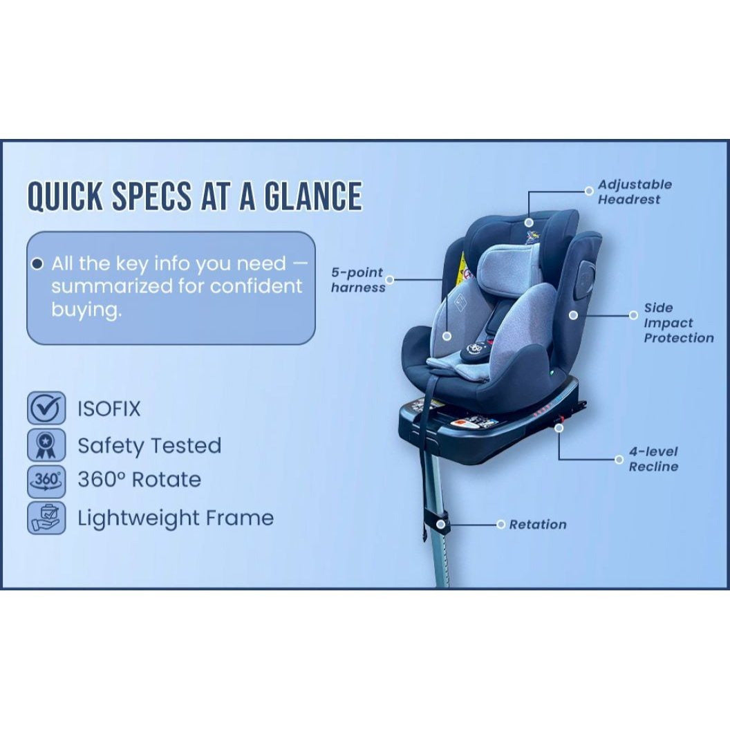 Multi Recliner Swivel ISOFIX R129 360 Rotating Car Vehicle Padded Seat Booster for Stage 0123 Babies Safety Travel Accessories Safety Supplies