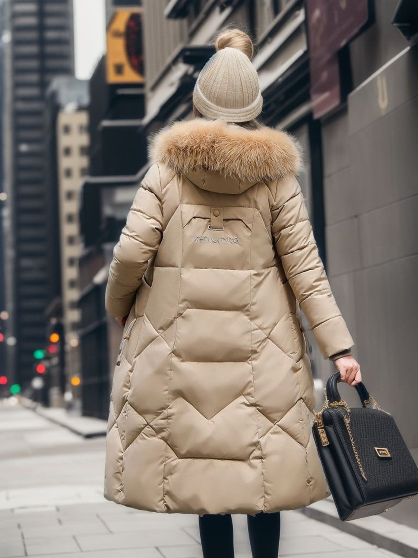 New  5 Colors Women's Heavyweight Longline Parka Coat - Oversized Fit, Hooded, Multi-Button Front, Pockets, Work-Ready Winter Jacket UK Warehouses Supplies