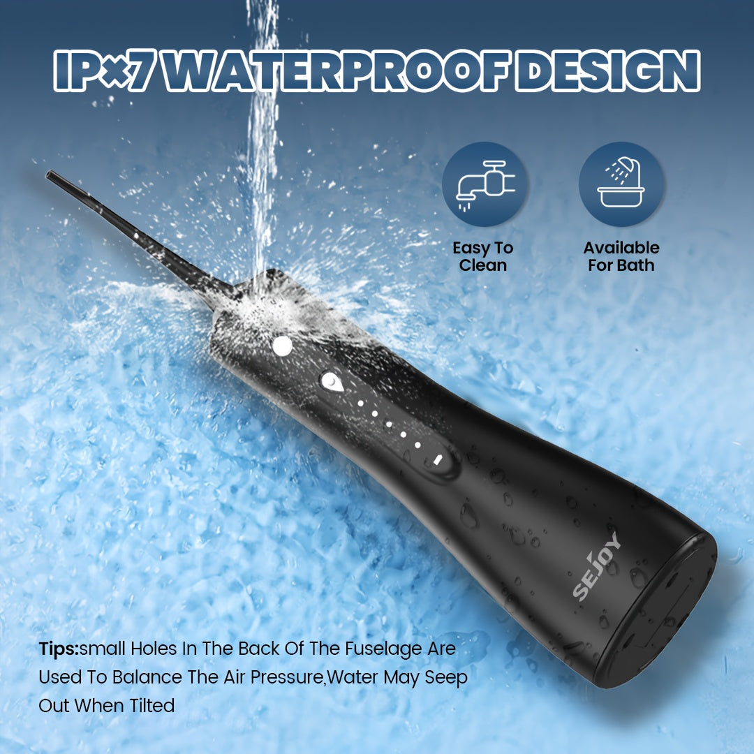 Water Dental Flosser for Teeth Cleaning, Cordless Portable Rechargeable Oral Irrigator, Teeth Deeply Cleaning, 4 Modes 5 Jet Tips Powerful Battery Water Teeth Cleaner for Home Travel