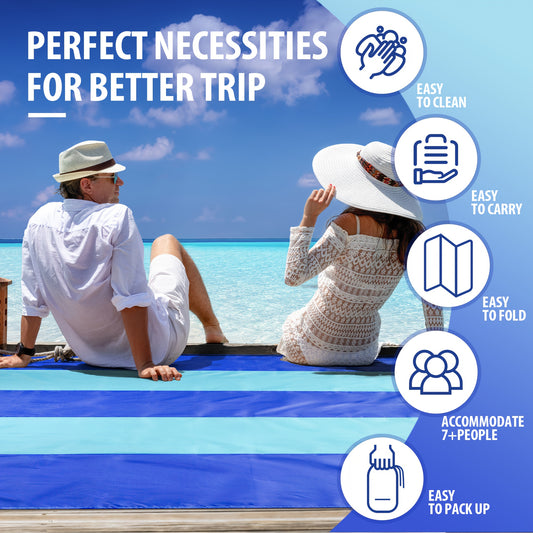 NEW Picnic Beach Camping Blanket 4-7 Adults Oversized Lightweight Sand Proof Beach Blanket Large Picnic Mat Beach Blanket for Beach Travel Camping Hiking