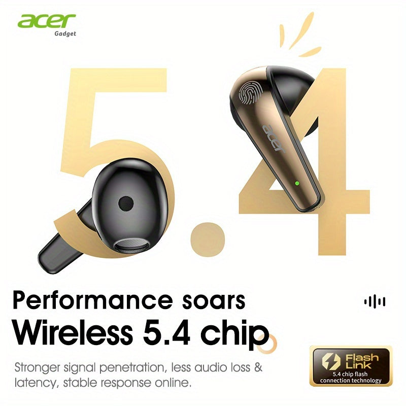 [ Original Genuine Acer Brand]  Wireless Earphones, Charging Case Hi-Fi High-Definition Decoding, 3D Surround Sound, Large Diaphragm Bass Enhancement, LED Digital Display, Call Noise Reduction, 20h Long Standby, Comfortable I