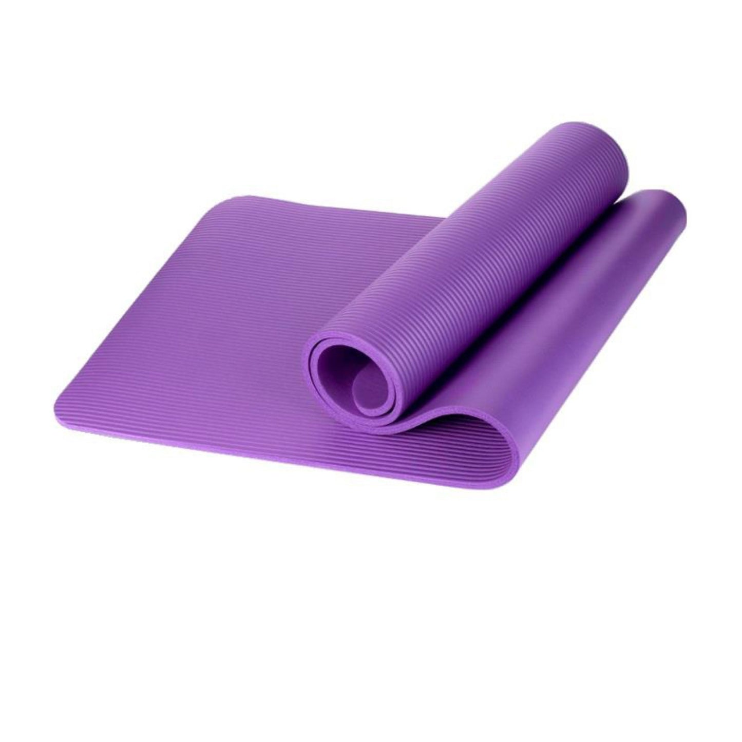 2 PCS Set Yoga Mat Unisex Non-Slip Thick Foam Fitness Exercise Mat (10mm) Comes with Carrying Strap Lightweight Home Gym Workout Equipment for Yoga, Pilates, Stretching, Gymnastics Training & Camping (Pack of 2)