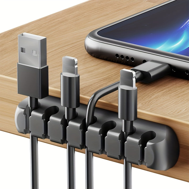 4 Colors Super Strong Self-Adhesive Silicone Cable Organizers with 7, 5, And 3 Slots for Managing Cables, Featuring Cable Holders And Storage Boxes to Keep Your Wires Neat And Tidy!