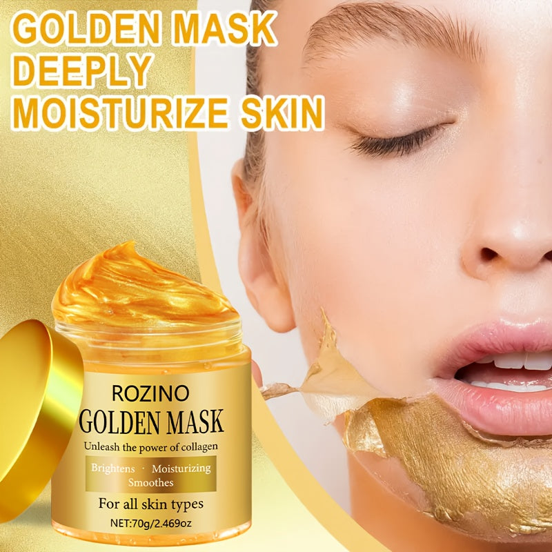 Golden Collagen Off Face Mask-Instant Facial Lift Mask Overnight, Moisturize Firm, More Radiant. Look Reduced Black Spot Discoloration Appearance and Wrinkles Appear, Improved Skin Redness, Dull, Loose and Large Pores Signs.