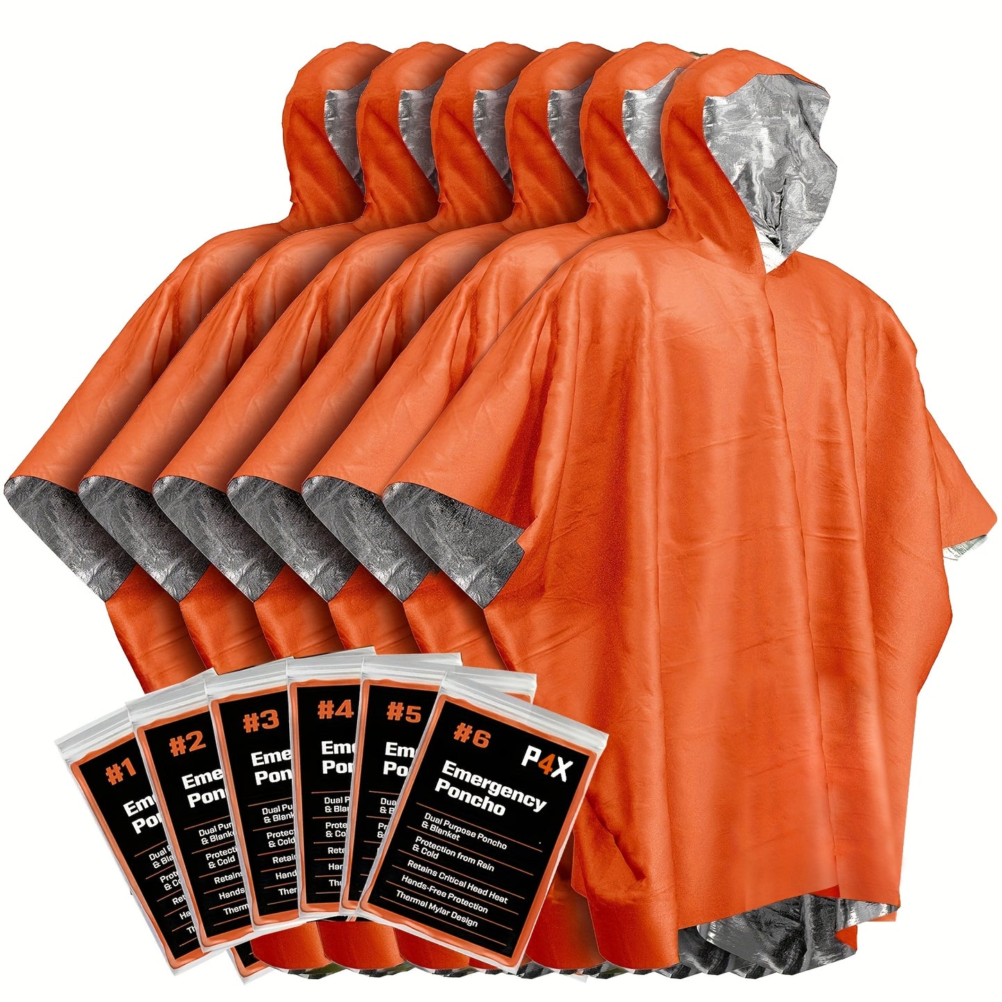 3 PCS Set Emergency Cloak PE Film Reversible Insulating raincoat blanket, insulating emergency blanket, reflective design for enhanced visibility, outdoor camping survival equipment, car survival blanket, essential for travel