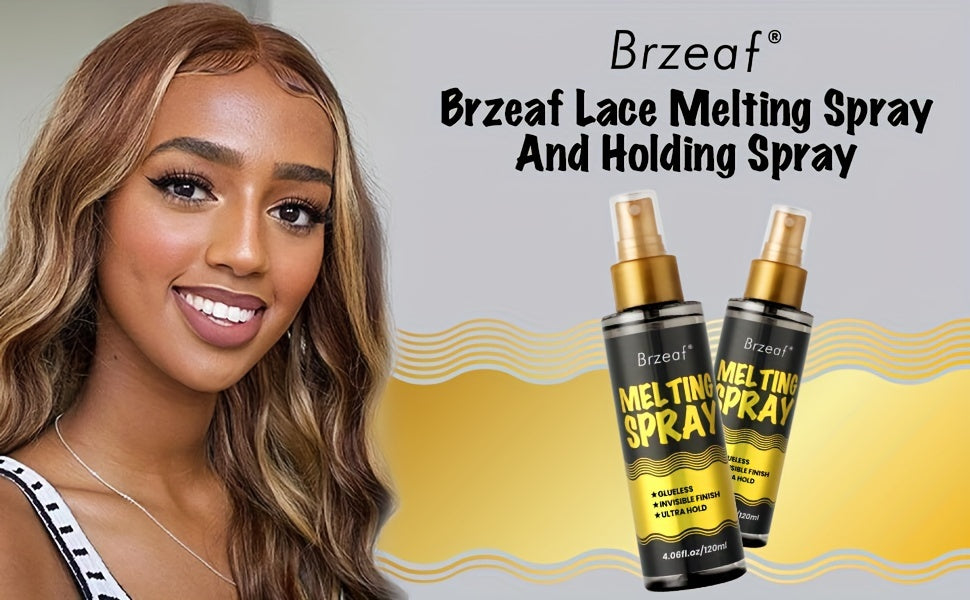 120ml Lace Melting Spray And Holding Spray, Extreme Hold Melting Spray For Lace Wigs, Glueless, Strong Natural Finishing Hold, Dries Quickly, Wig Melting Spray & Hair Adhesive For Wigs