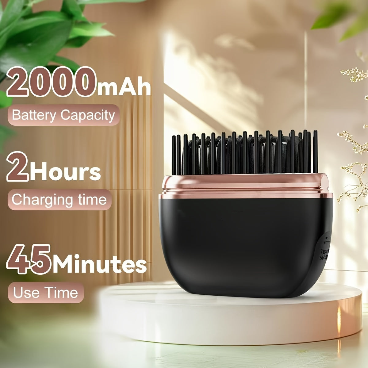 Wireless Compact Electric  Hair Straightening Comb for Bangs, Small And Portable Hair Straightening Brush, Pocket-Sized Cordless Straightener, Mini Heated Comb, Rechargeable USB Charging Hair Care Accessories