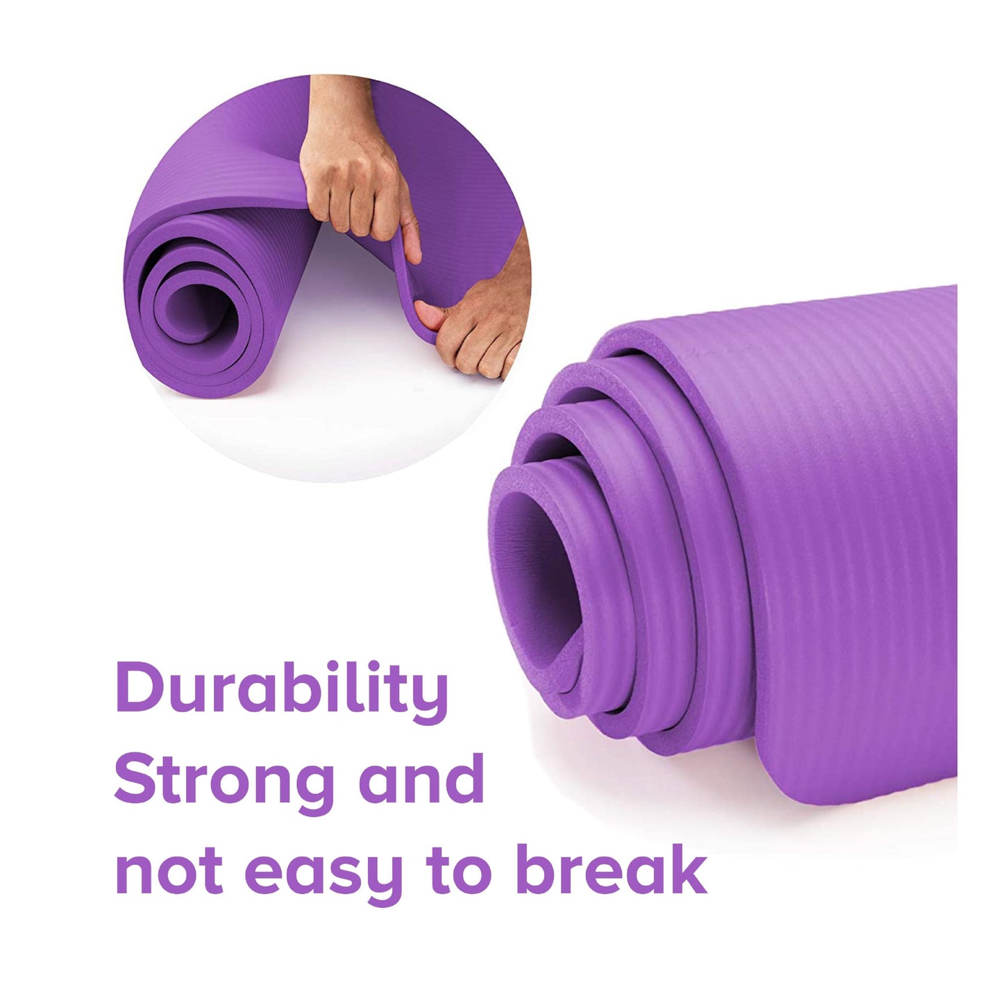 2 PCS Set Yoga Mat Unisex Non-Slip Thick Foam Fitness Exercise Mat (10mm) Comes with Carrying Strap Lightweight Home Gym Workout Equipment for Yoga, Pilates, Stretching, Gymnastics Training & Camping (Pack of 2)