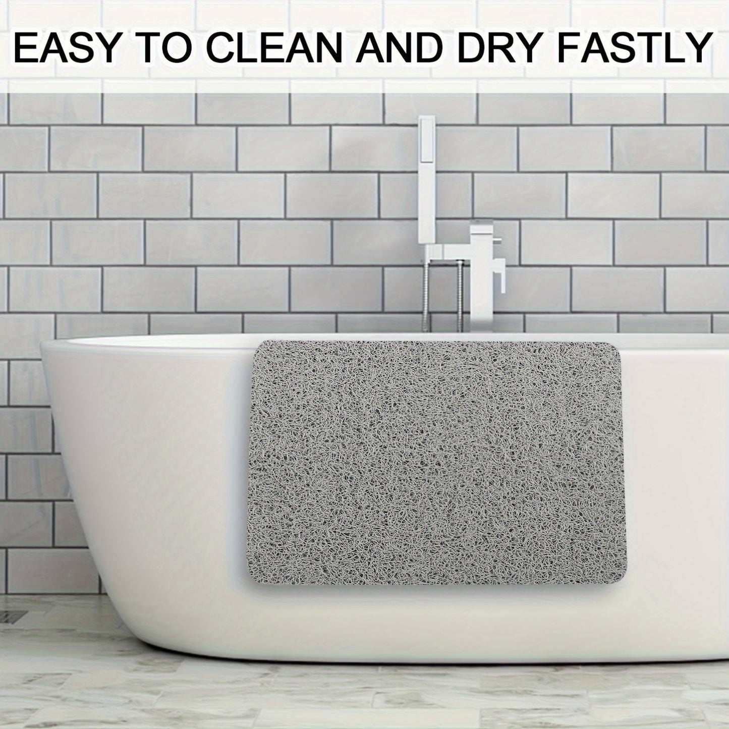 5 Colors Extra Large Non-Slip Shower Mat - Heavy-Duty 2100-2500gsm Thick 0.4in/1cm Thick, 21x21 Inch (53x53cm) Bath Mat with Foaming Loofah Base, Shower, Tub - Easy-clean Surface, Shower Mat Non Slip, Durable Plastic