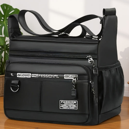 Women Men's Large Capacity Multi-Layer Chest Bag with Side Pockets, a Casual Shoulder Bag Suitable for Travel And Outdoor Activities