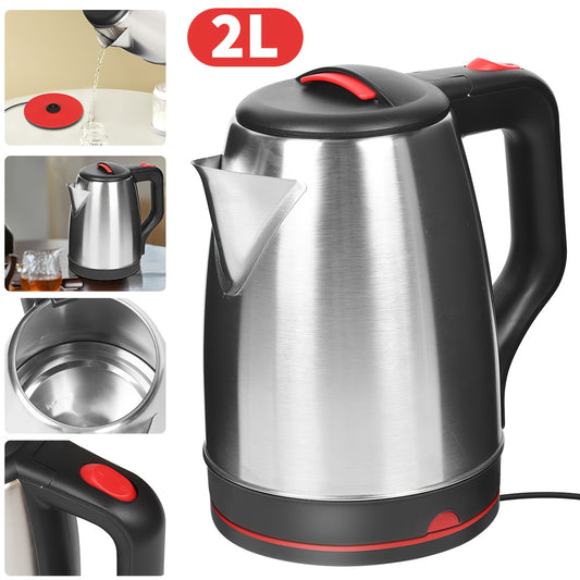 2L Tower Kettle, Stainless Steel 1800W Black Electric Kettles, Tea Pot, Water Dispenser, Best Travel Kettle Electric 2025, Shut-Off And Boil-Dry Protection Rapid Boil Kettle, Small Kettle For Home Office Camp Travel Black