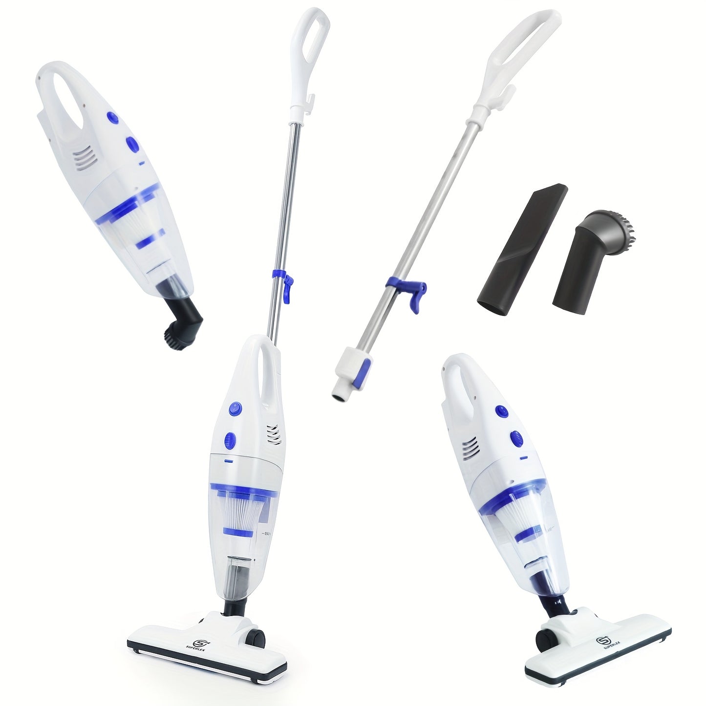 NEW Arrivals 600W Vacuum Cleaner with Cable 4-in-1 Upright Bagless Vacuum, Hand-Held Stick Vacuum Cleaner 16Kpa Suction with HEPA Filter for Animal Hair, Carpet, Rugs, Floor Home Cleaning Supplies