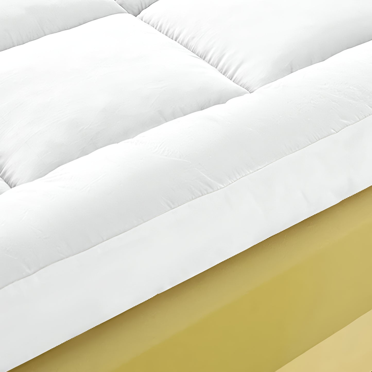 1pc Extra Thick Mattress Topper, Overfilled with 10cm/ 4Inch Microfiber Filling with Deep Pocket, Plush Soft Pillow Top Mattress Topper Anti-Shift & Even Weight Distribution Single/Double/King/Super King All UK Bed Sizes