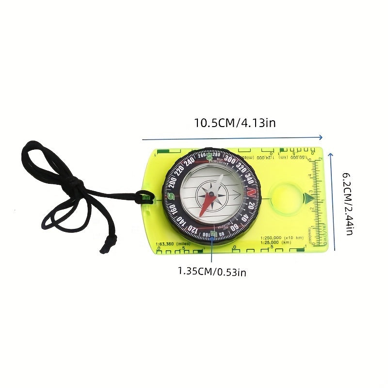 NEW 4 Colors  Waterproof Survival Compass with Scale - Durable Acrylic, Ideal for Outdoor Camping & Hiking, Color, Surveying, Map Scale
