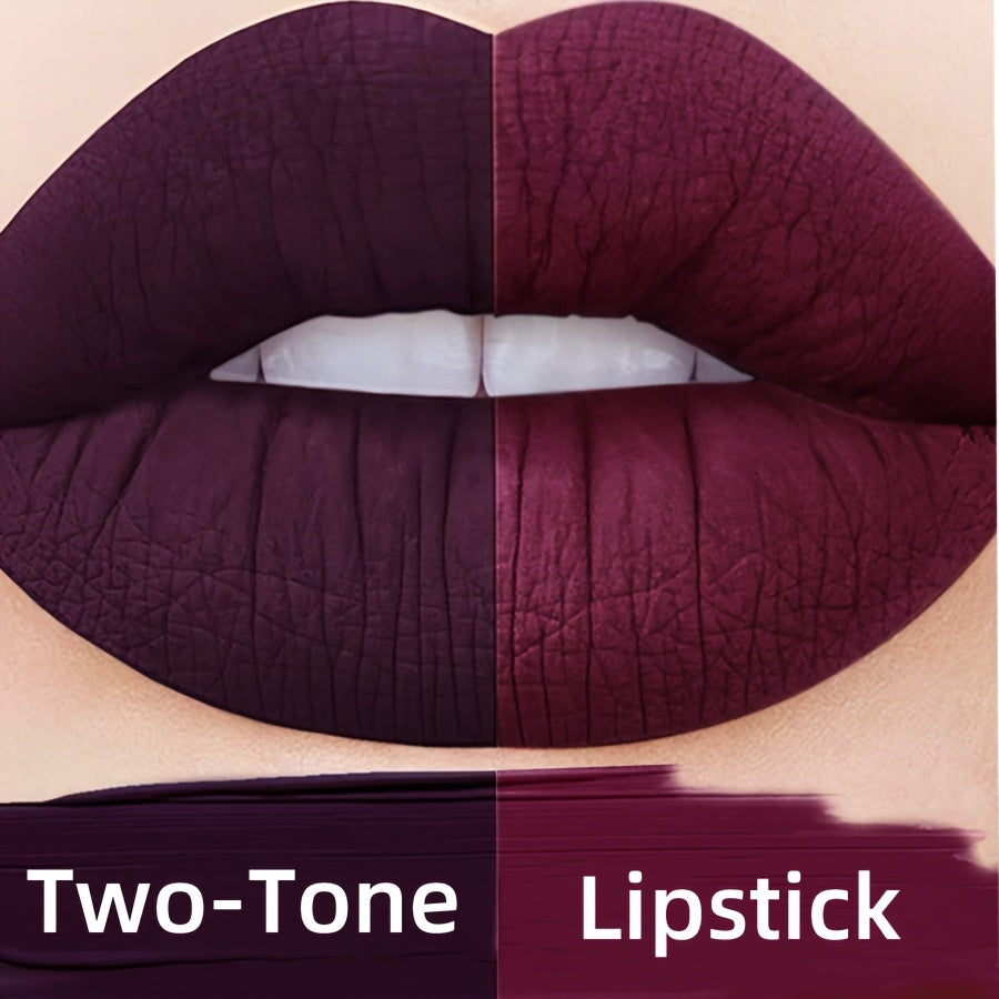 Colorfast Two-Toned Lipstick, Easy to Color, Waterproof, Sweatproof, Lasting Makeup, Lip Liner