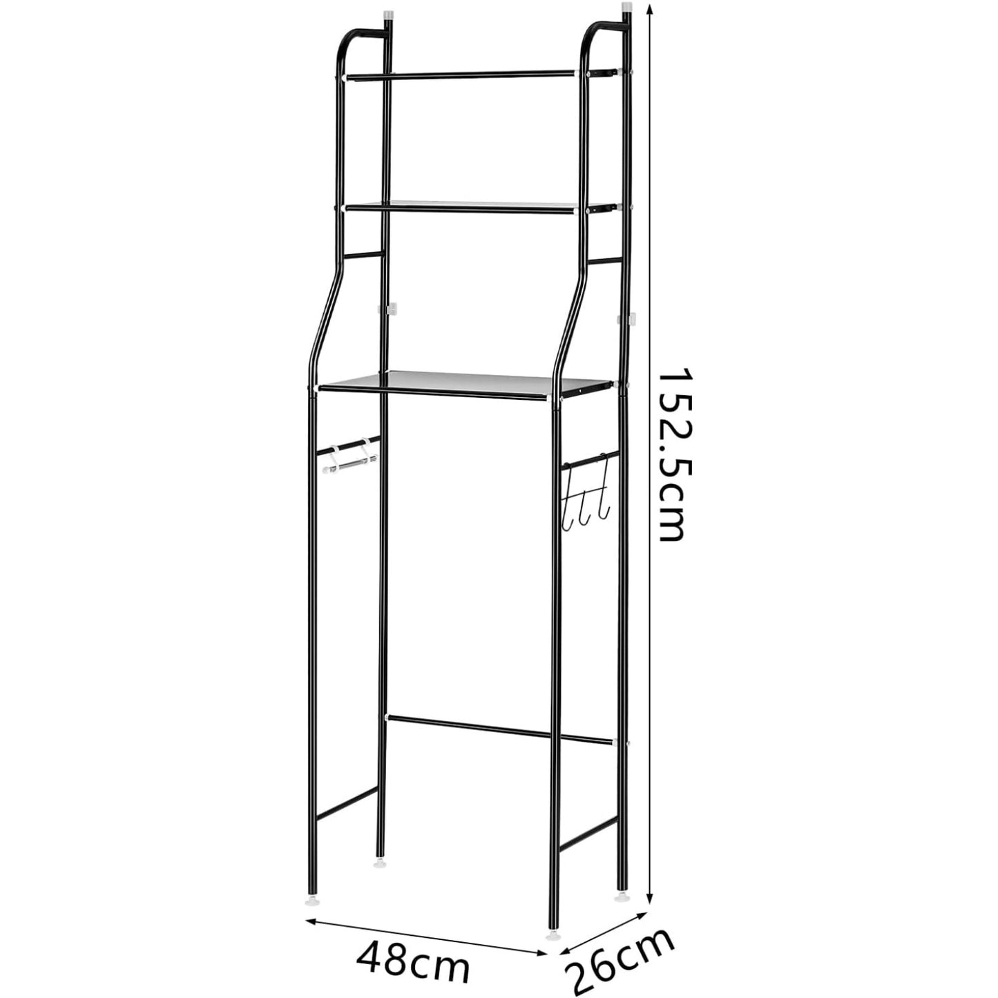 3 Tier Over Toilet Storage Unit Bathroom Shelf Organizer Stand Over Toilet Storage Rack Laundry Shelf Unit Organizer Rack Space Saving Organizer Stand