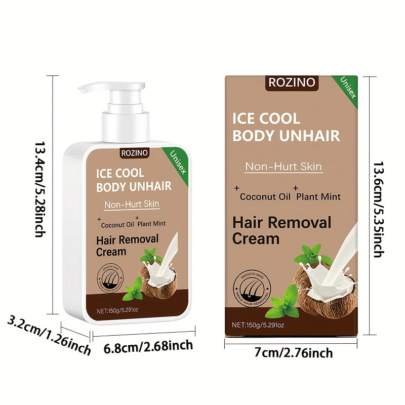 Use Once For, Sustain Smooth 6 Months, Instant Hair Removal, 150G Coconut, Non Irritating to The Skin, Smooth And Residue Free Semi Permanent Hair Removal, Used for Hair Removal on The Face Lips Armpits Legs Arms And Private