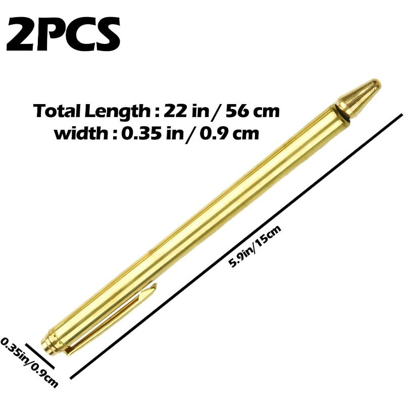 2 PCS Set Copper Dowsing Rod, Divining Rods Upgraded Flexible Rotation Tool, Solid Copper and Brass Dowsing Rods, Detect Golden, Water, Hunting(Golden)