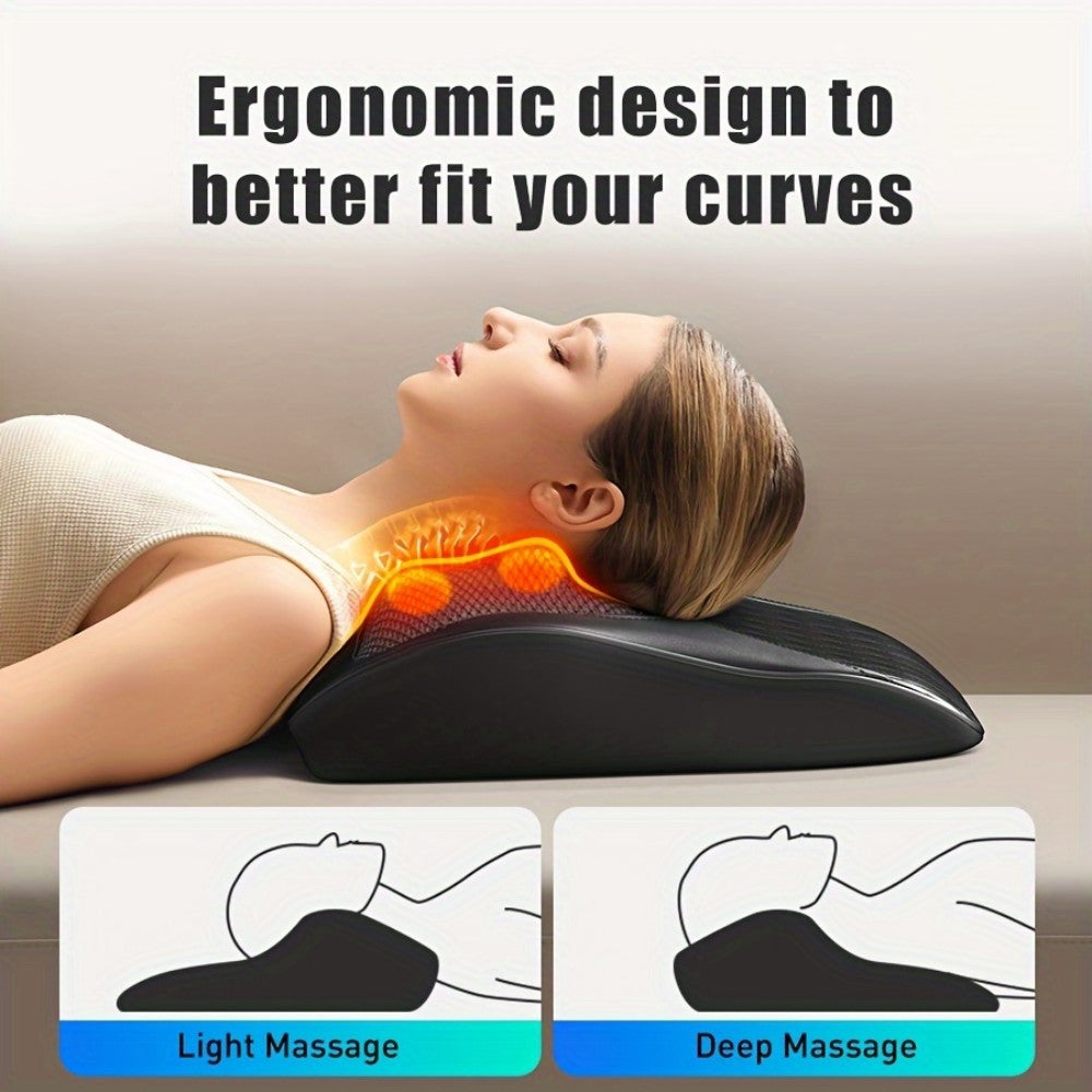 Hands-Free Cordless 3D Kneading Pillow with Heat - Portable Neck & Shoulder Massager for Back, Leg Pain Relief - Ideal Gift for Men & Women (Unscented), USB Powered