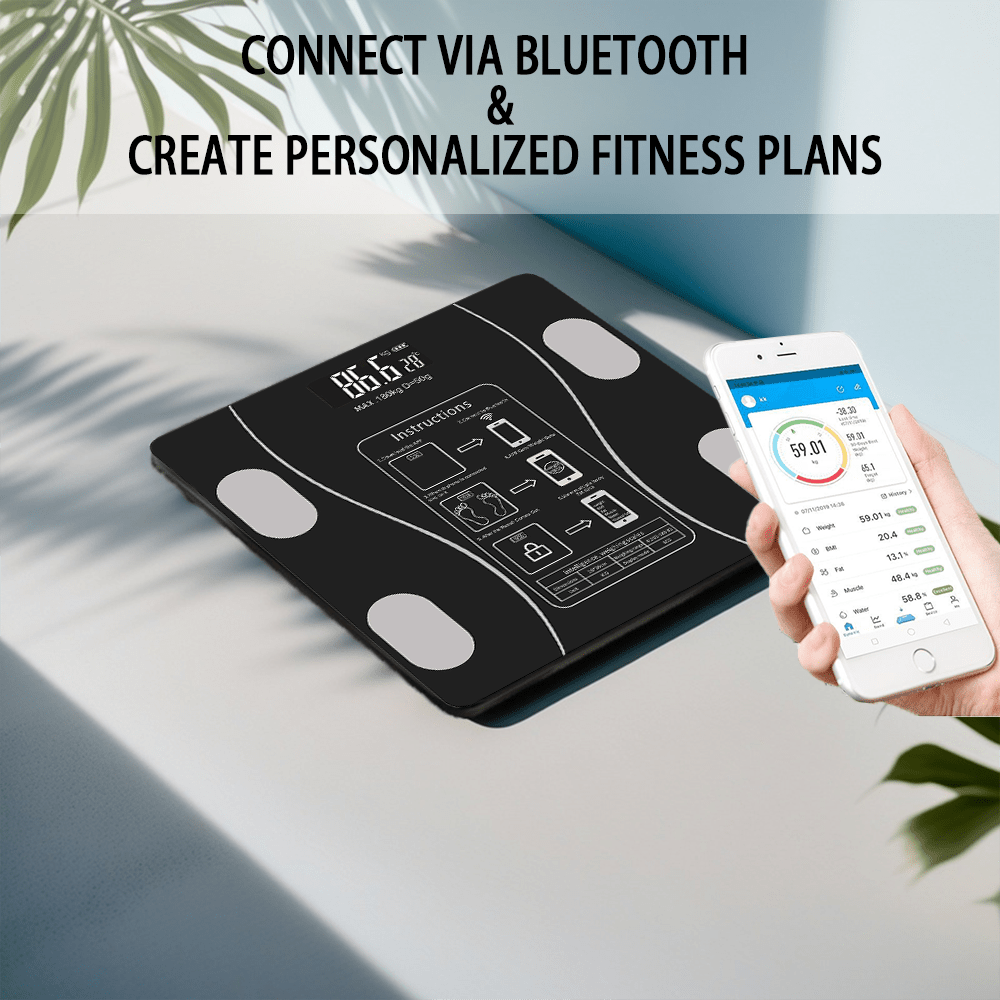 Electronic Scales, Bathroom Scales for Body Weight, Digital Bathroom Scales, LED Display and Step-On, High Precision Measuring Digital Wireless Bathroom Scales for BMI, Scale for Fitness, Weight Loss