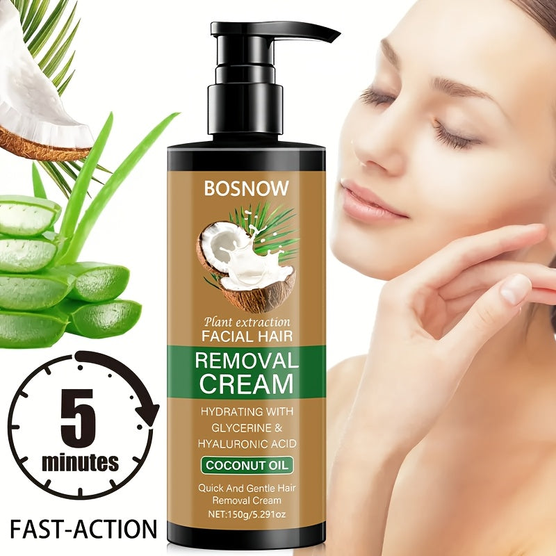 NEW 150g Coconut Oil Hair Removal Cream Men and Women, Painless, Fast, Thorough, Gentle and Non Irritating, Leaving the Skin Smooth and Refreshing, Rebuilding Confidence, and Enjoying Smooth Skin