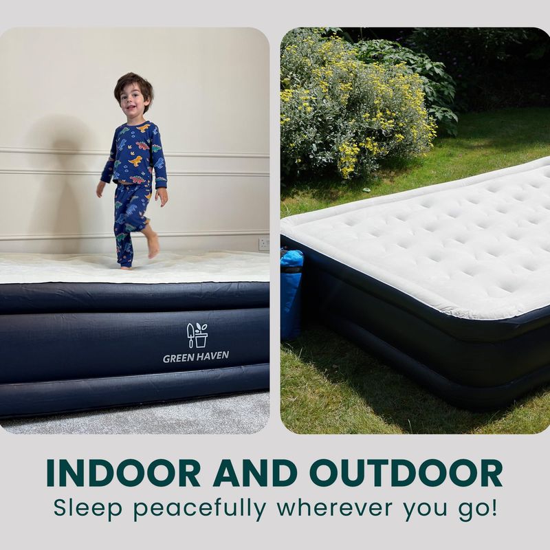 King Size Air Bed with Built-in Electric Pump – Self-Inflating Blow-Up Mattress for 2 Adults – Waterproof & Elevated for Camping, Guests, Indoor & Outdoor Use Furniture Supplies