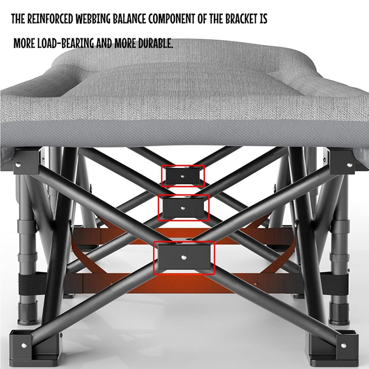 For Beach Camping Cot Large Folding Bed Deck Chair , Lightweight Guest Bed with Adjustable 6 Positions, Comfortable Mattress And Pillows, Breathable Fabric, Portable Durable, Suitable for Outdoor Use