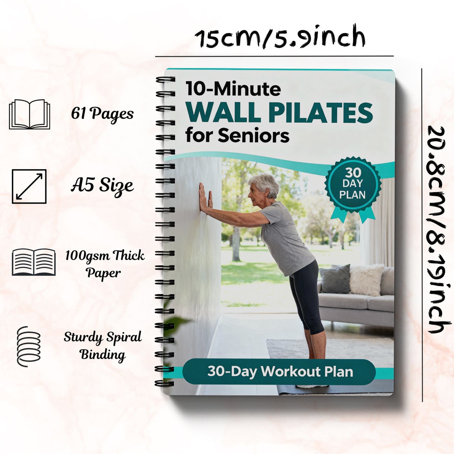Wall Pilates for Seniors - Beginner-Friendly At-Home Exercise Workbook for Balance, Strength, Flexibility& Mobility Support, Simple Step-by-Step Illustrated Guide for Older Adults