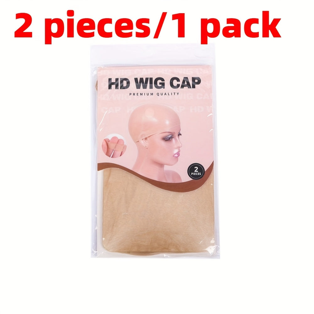 2pcs Invisible Wig Caps Ultra Soft Breathable Stretchable Neutral Nude Quality Wig Caps for Comfortable Wear Perfect for Hair Styles and Creative Looks
