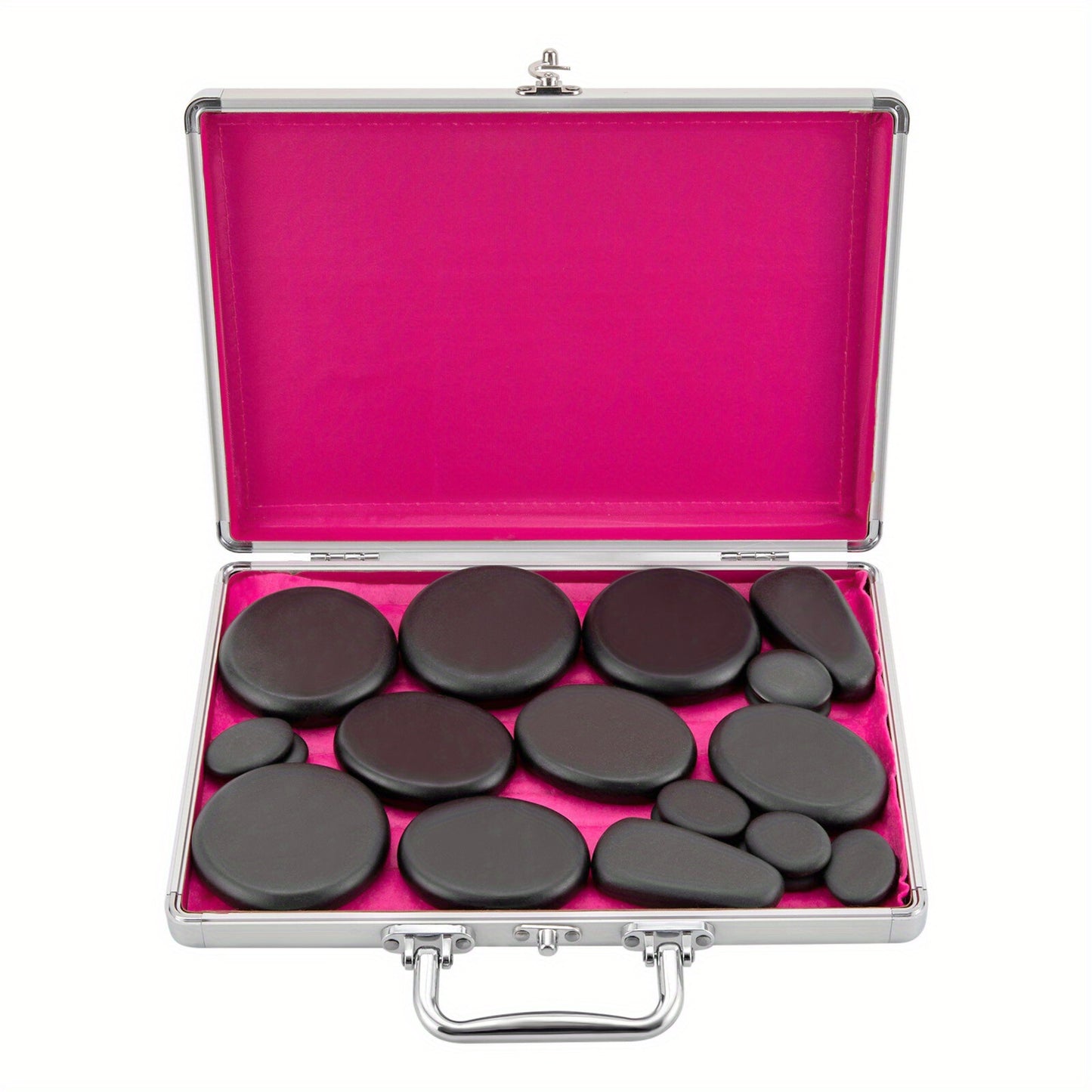 NEW Upgraded Pro 18 PCS Set Hot Stones Massage Set Natural Volcanic Rocks Portable Massage Stone Heater Kit Full Body Therapy Treatment Pain Relief Massage Set Relaxation Health Care Supplies