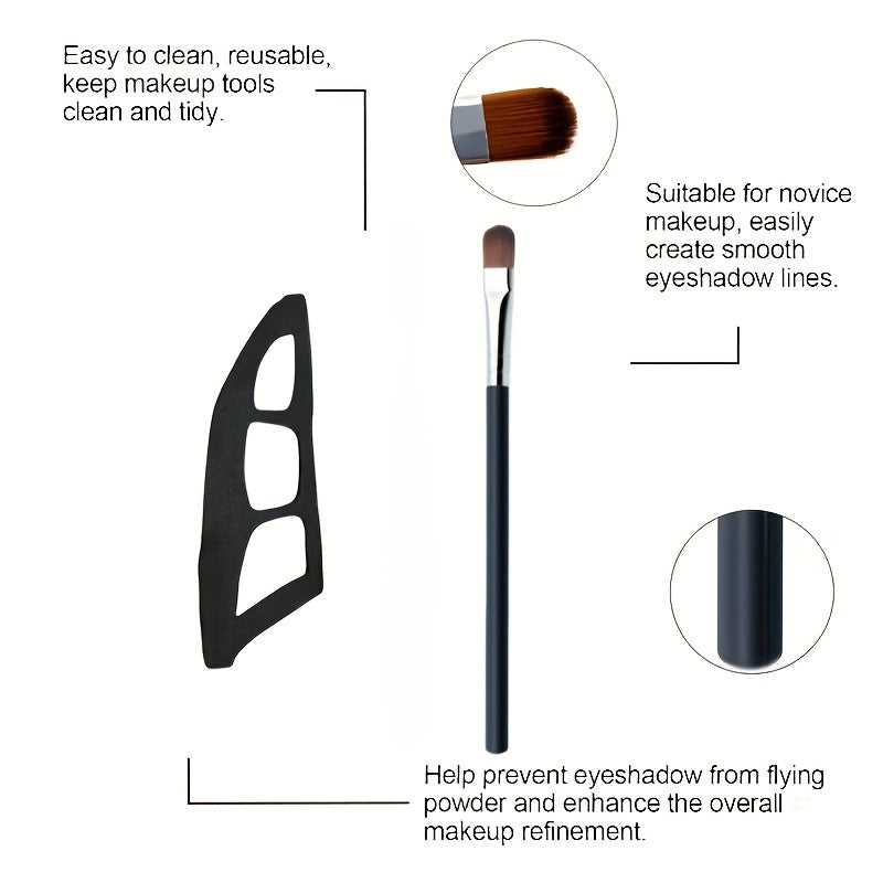 Beginner's Eye Makeup Assistant Kit with 2 Specialized Eyeshadow Brushes, Eyeshadow Tools, Quick Makeup Templates, And Eyeshadow Molds, Designed for Female Novices to Achieve Professional Results with Minimal Effort, Allowing