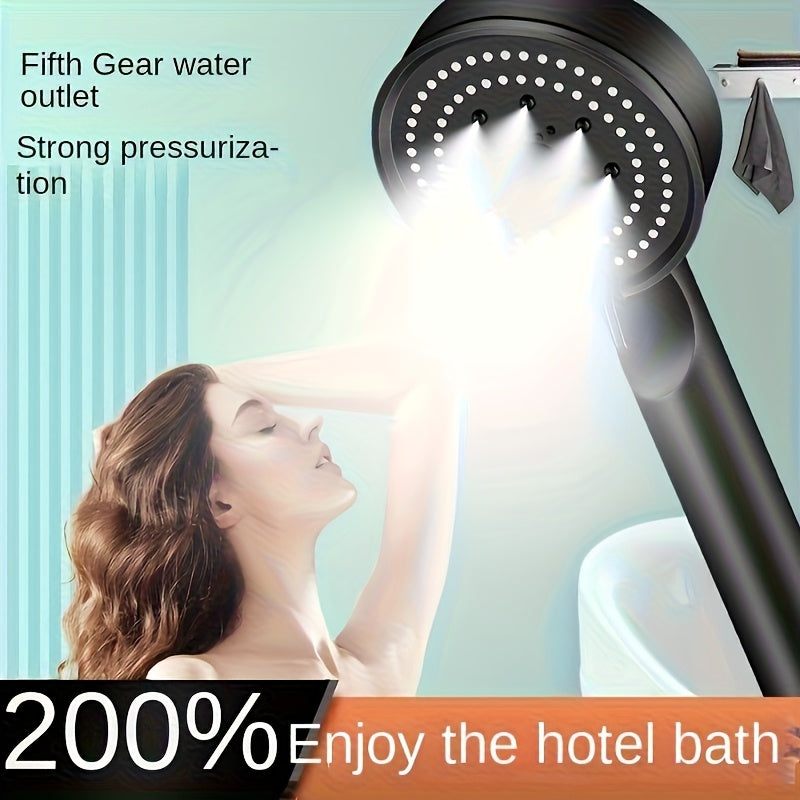 NEW Arrivals Advanced Black 5 Modes High Pressure Shower Head - Water Saving, Adjustable Head Handheld Shower Head, Enhancing Bathing Experience, Easy Installation, Bathroom Additions