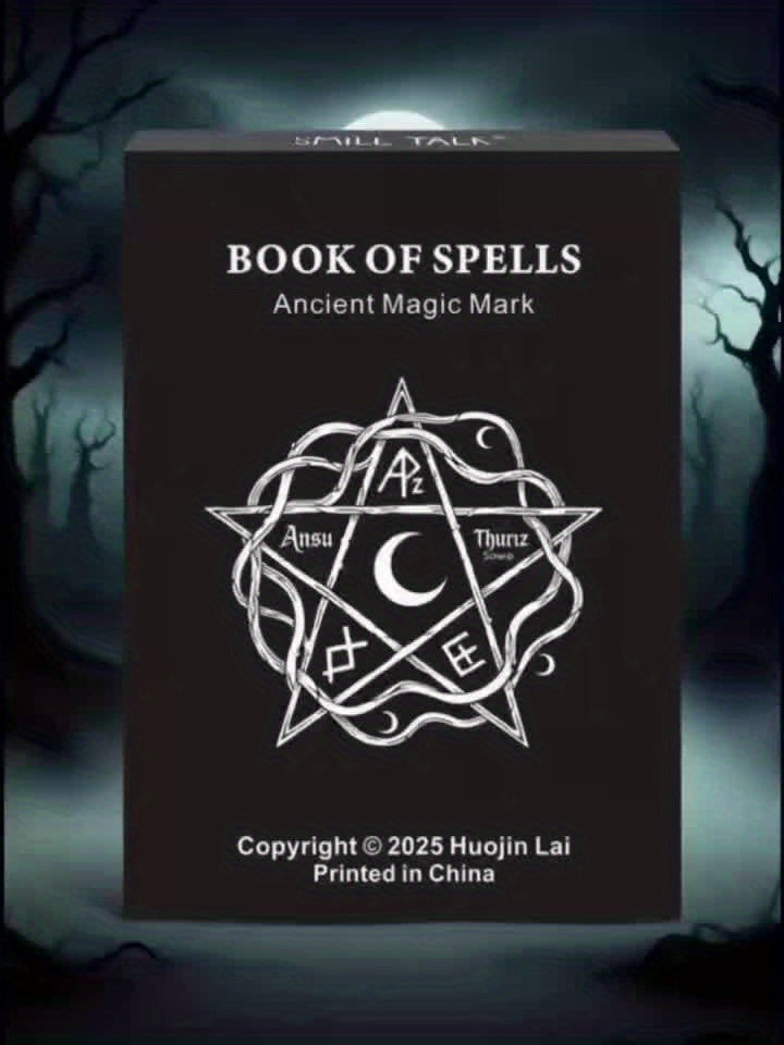 Book Of Spells | Tabletop Card Game Featuring 35 Dusty Forbidden Powers Of Divination And Oracle Cards | Perfect For Halloween/Christmas/Thanksgiving Gifts, Ideal For Game Nights | Smile Talk