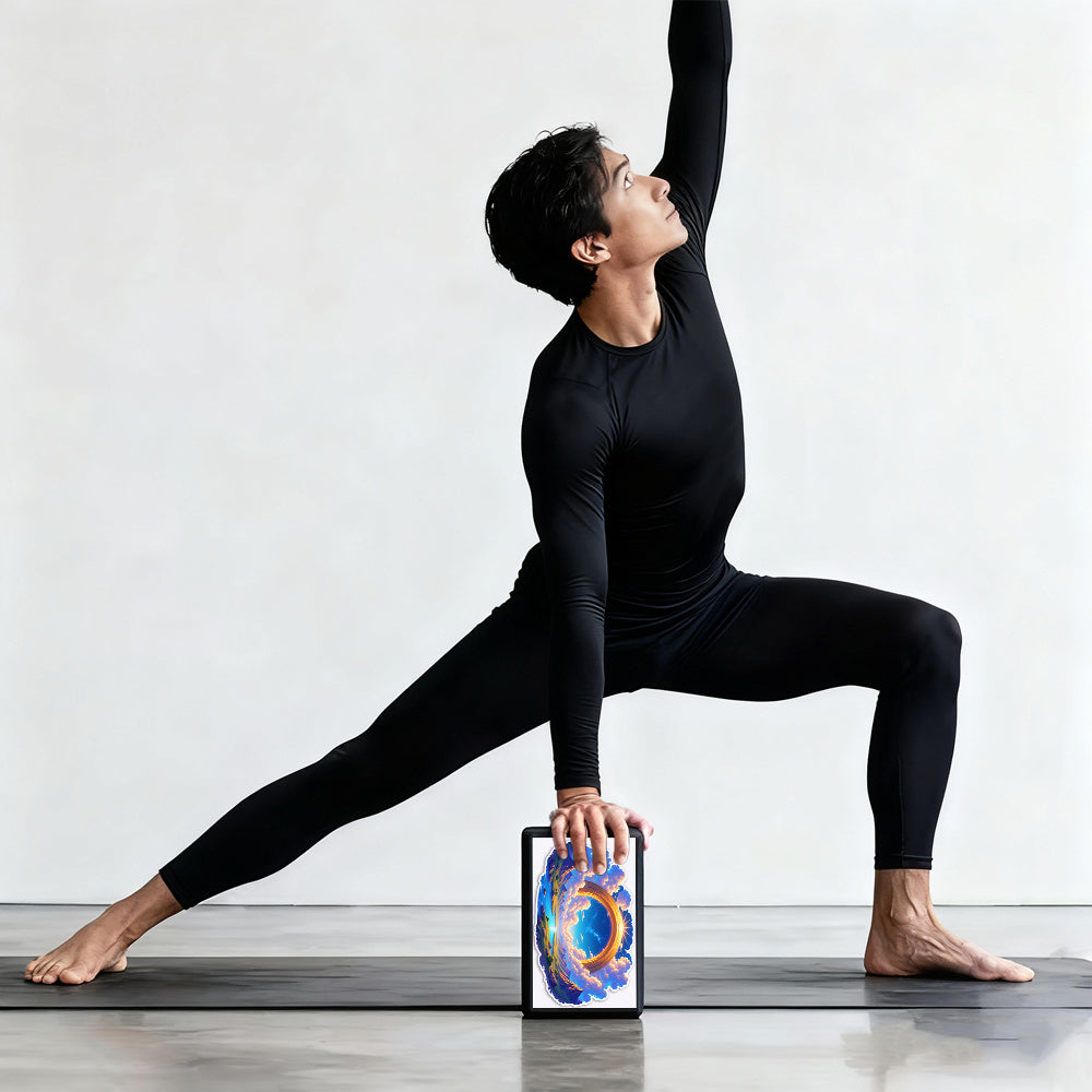 2 PCS Set Home Gym Exquisite Printed Yoga Blocks: Majestic Mountains and Rivers, Radiant with Infinite Light, Fully Displaying the Beauty of Nature. Professionally Recommended! Made from High-density EVA Lightweight Material,