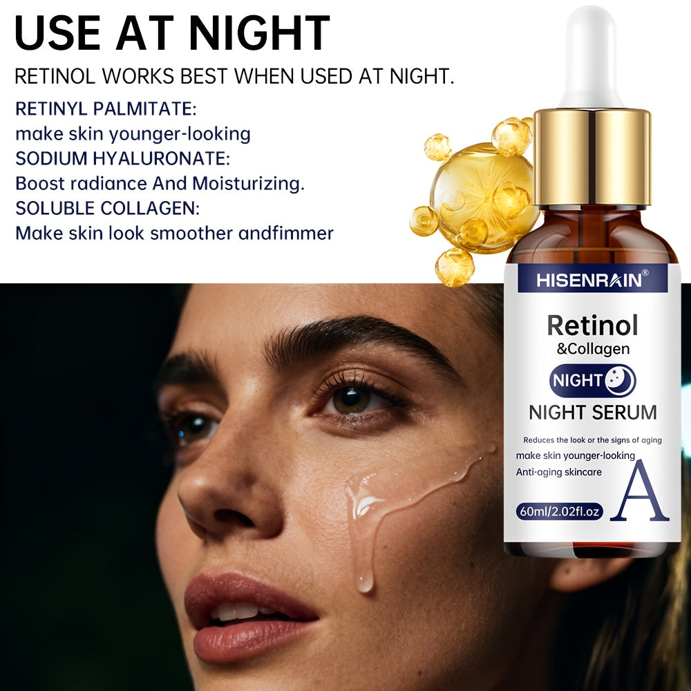 3 PCS Set All Day & Night Serum Set with Vitamin C + Retinol + Hyaluronic Acid (Contains Collagen + Peptides + Various Vegetable Oil Extracts) -Brightens Light Beige, Firms Skin, Controls Oil & Moisturizes, Deeply Hydrates. D