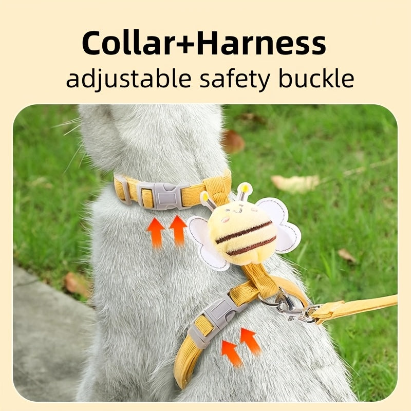 Escape-Proof Cat Harness Vest Cat Leash Chest Strap Set Anti-break Out Special Leash Adjustable Chest Back Cat Leash