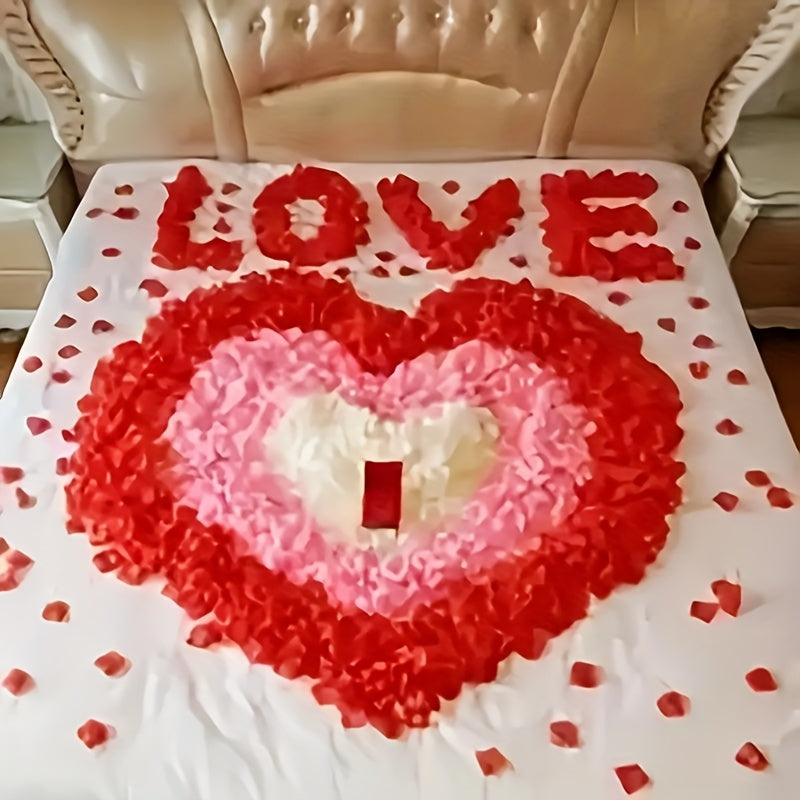 4000 PCS Set Red Rose Petals, Artificial Petals, Suitable for Romantic Night, Wedding, Event, Party, Valentine's Day Decoration, Romantic Wedding Party Decoration