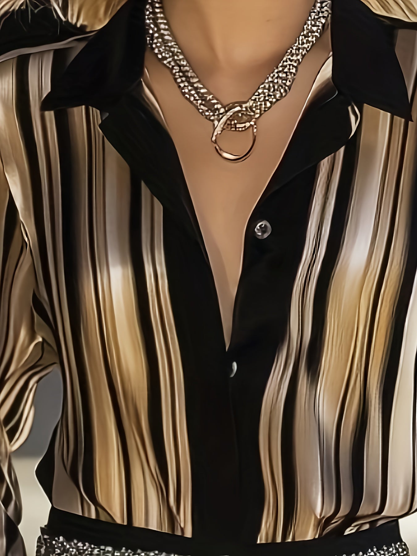 Fashion Women's Elegant Satin Autumn-Winter Shirt Top