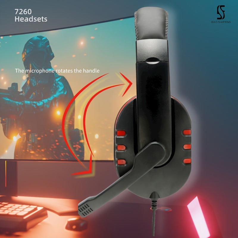 Wired Over-Ear Headset with Microphone for Work Meetings, Study Recording and Gaming Entertainment - Compatible: PS4/PS5/Xbox One/SWITCH / Mobile Phones & PC Tablets etc., comfortable to wear clear call, Lightweight Headphone