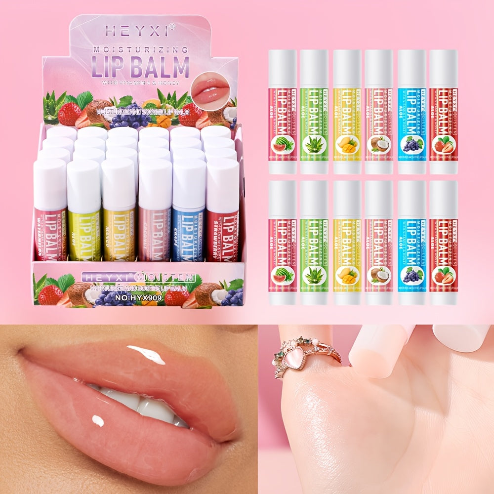 24pcs Set Fruit-Flavored Lip Balm Set - Hydrating & Moisturizing, Tinted Lip Care for All Skin Types, Berry Shades Women Personal Care Supplies