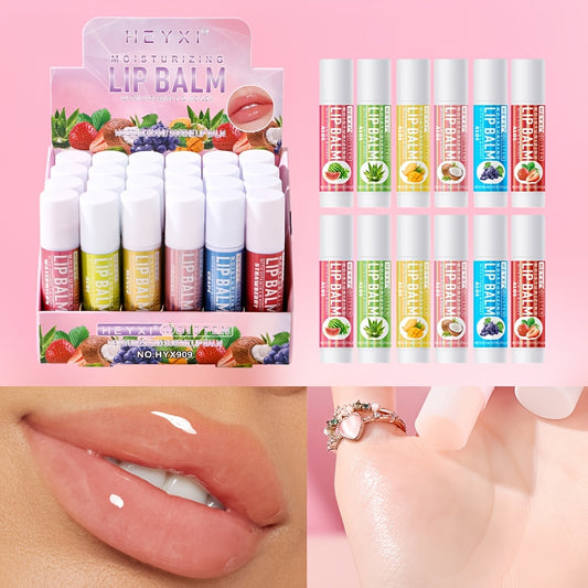24pcs Set Fruit-Flavored Lip Balm Set - Hydrating & Moisturizing, Tinted Lip Care for All Skin Types, Berry Shades Women Personal Care Supplies