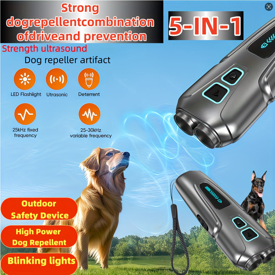 Profession Soundwave technology Dog Repeller Outdoor Safety Device Deterrent Device Anti Barking Stop Control Bark Training High Power Dog Repellent with LED Flashlight, Pet Behavior Correction, Durable Construction, Pet Trai