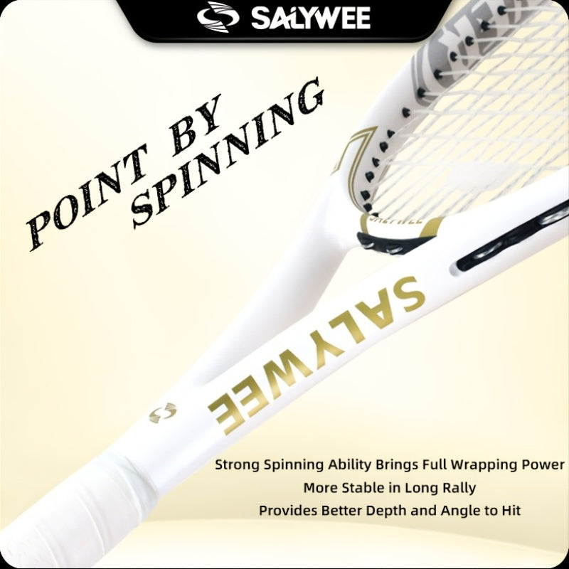 NEW 1 Set + Balls + Bag  Explorer Pro Carbon Fiber Unisex Tennis Rackets, White Available, One-Piece Construction, Pre-Strung Pattern 16x19, Approx. 260g, 102  Racquet Head Size, Free Racquet Bag & Vibration Dampener, for Int