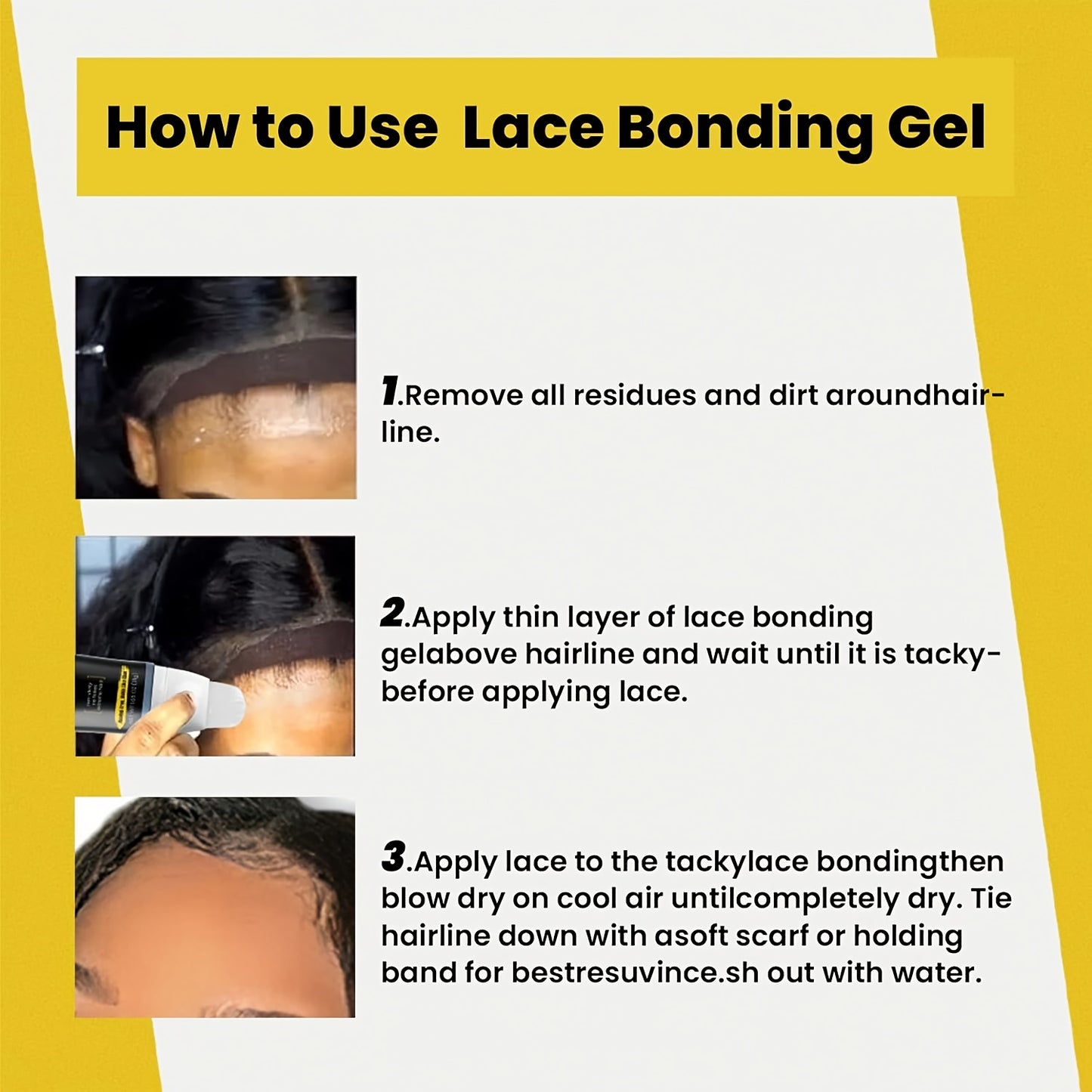 3pcs Bonding Gel for Wigs & Hair Extensions - Gentle Scalp-Friendly, Strong Hold Styling Gel with Aloe Vera & Argan Oil, 3, 5oz/100ml, Unisex for Men & Women, Protects Hair from Damage, Easy Application, No Residue, Hair Styl